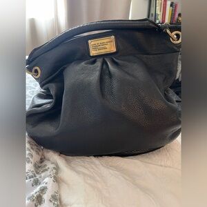 Marc Jacobs Black Hobo Bag with Gold Accents